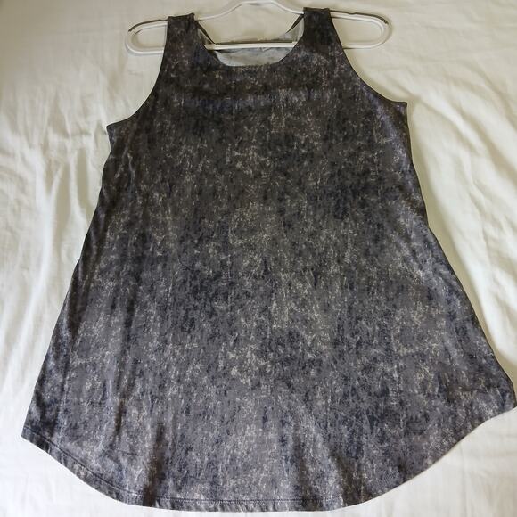 Logo Lori Goldstein Size M Grey & Blue Heathered Tunic Tank Swing Top - Picture 1 of 8